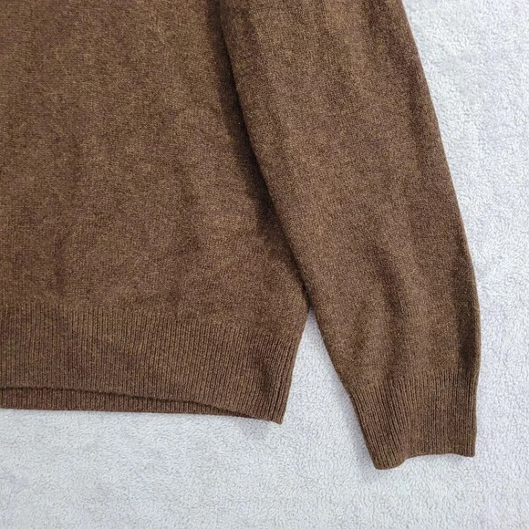 J.Crew Mens Brown Merino Wool & Nylon Shawl Collar Sweater Size L  27CT - Picture 7 of 8